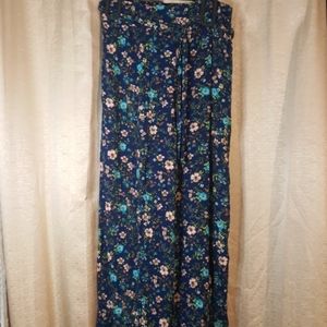 Floral blue dress pants